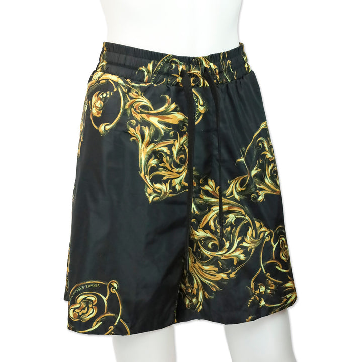 Versace Jeans Couture Black/Gold Garland Printed Swim Shorts