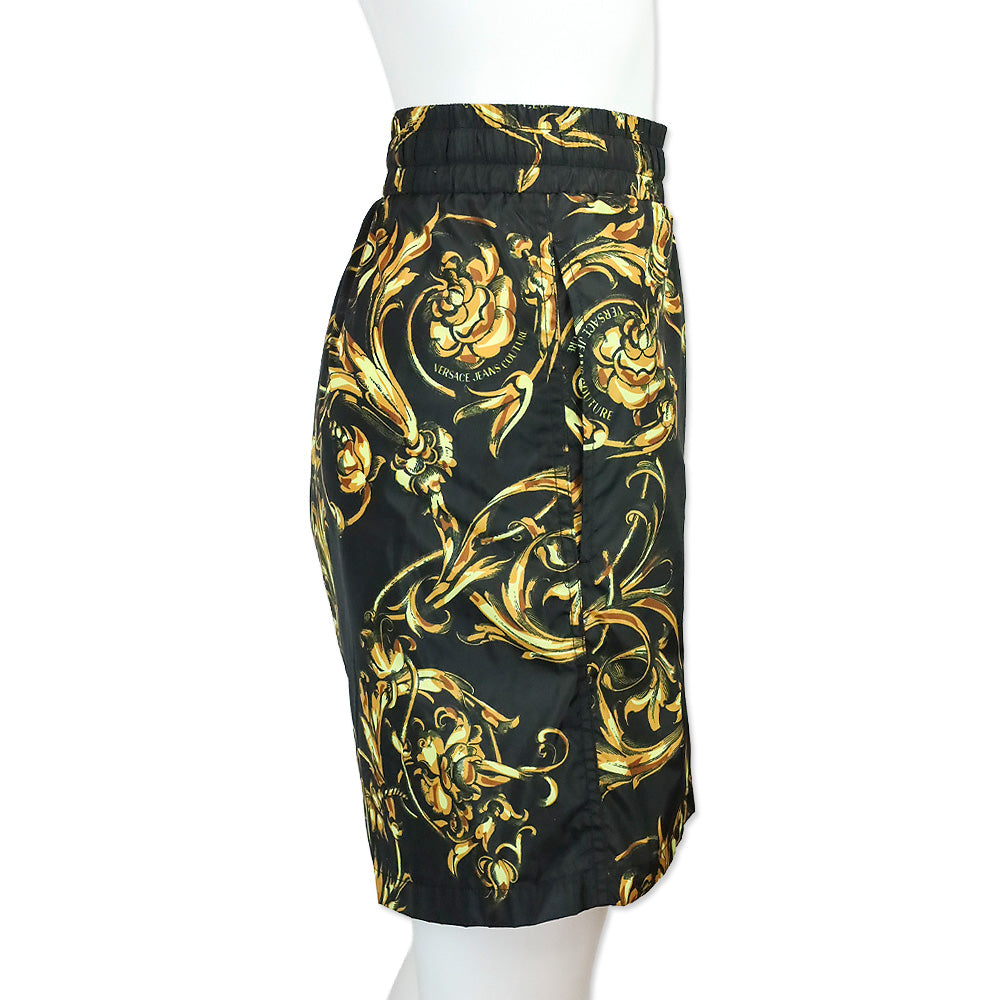 Versace Jeans Couture Black/Gold Garland Printed Swim Shorts