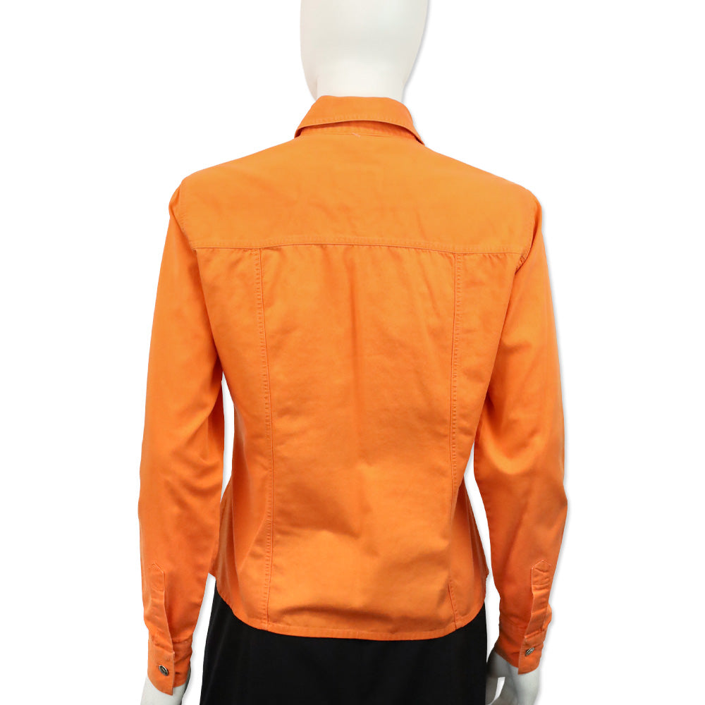 Versace Jeans Signature Orange Medusa Button Up Shirt