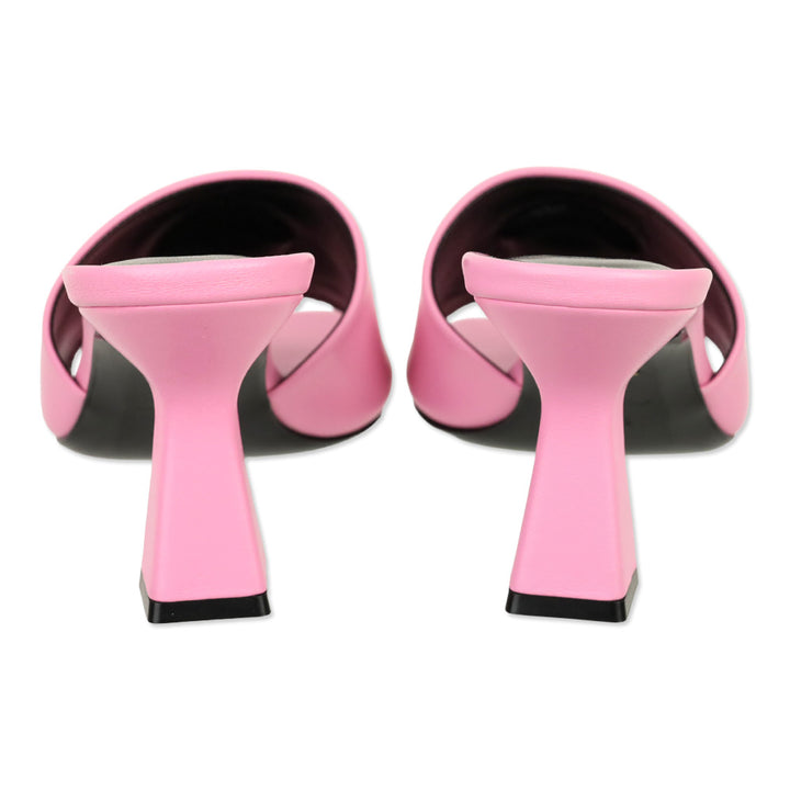 Versace Light Pink Leather Medusa Mule Heels