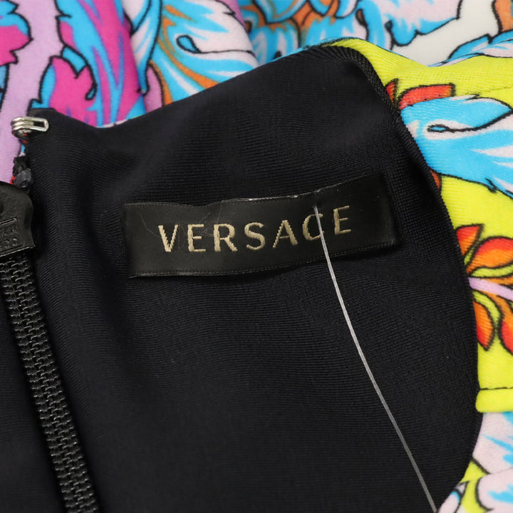 Versace Multicolor Baroque Print Stretch Bodysuit