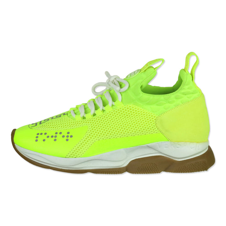 Versace Neon Yellow Gum Cross Chainer Sneaker