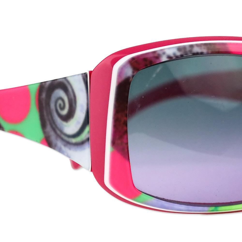 Versace Pink Multicolor Pattern Oversized Square Sunglasses