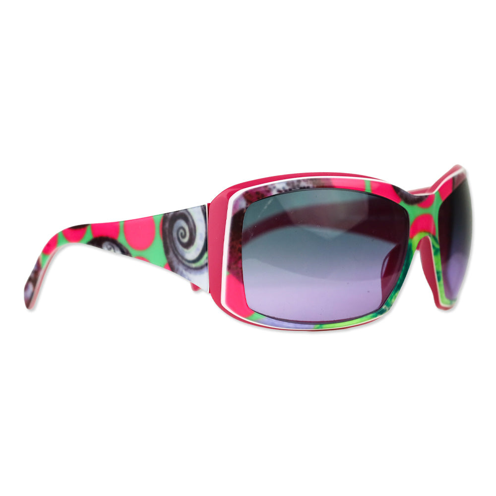Versace Pink Multicolor Pattern Oversized Square Sunglasses