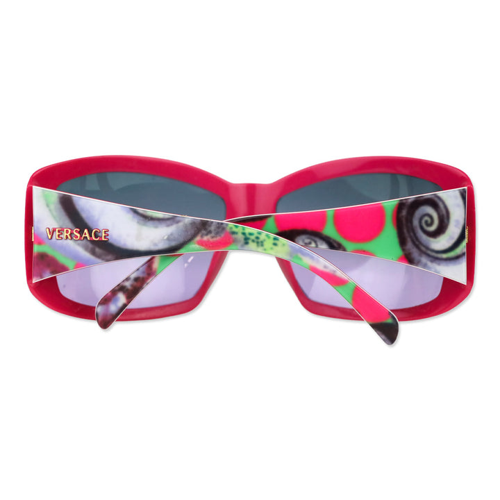 Versace Pink Multicolor Pattern Oversized Square Sunglasses