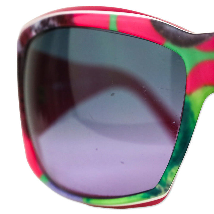 Versace Pink Multicolor Pattern Oversized Square Sunglasses