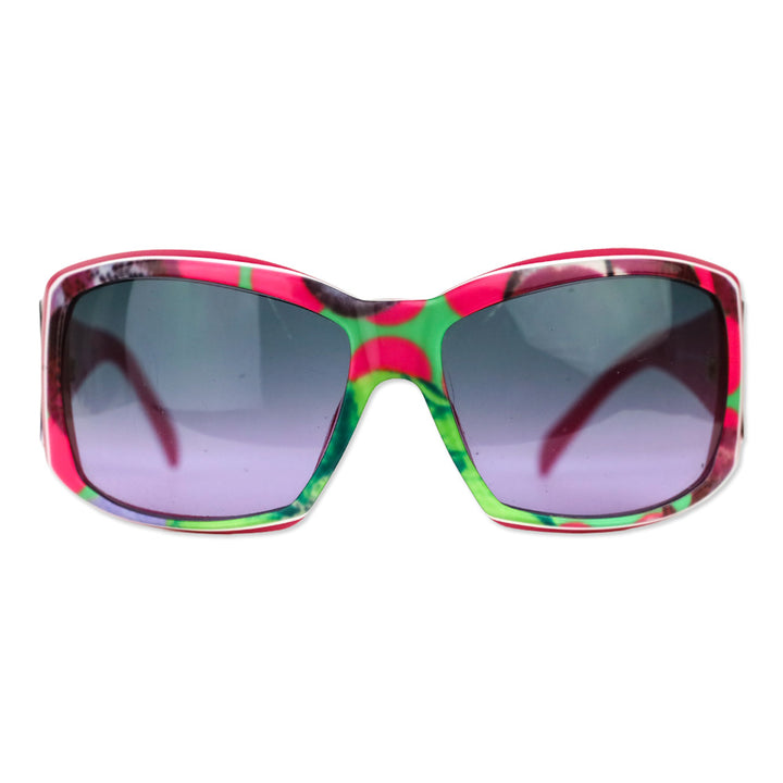Versace Pink Multicolor Pattern Oversized Square Sunglasses
