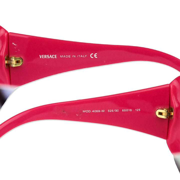 Versace Pink Multicolor Pattern Oversized Square Sunglasses
