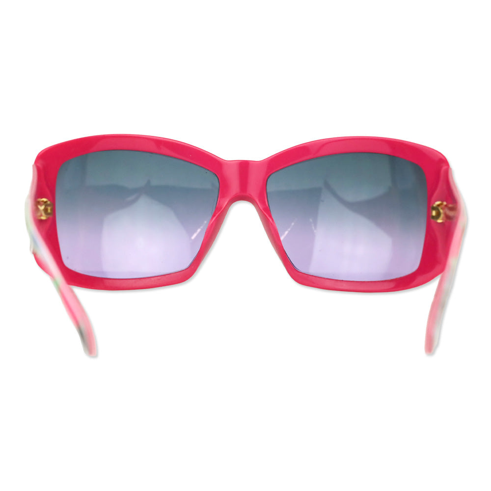 Versace Pink Multicolor Pattern Oversized Square Sunglasses