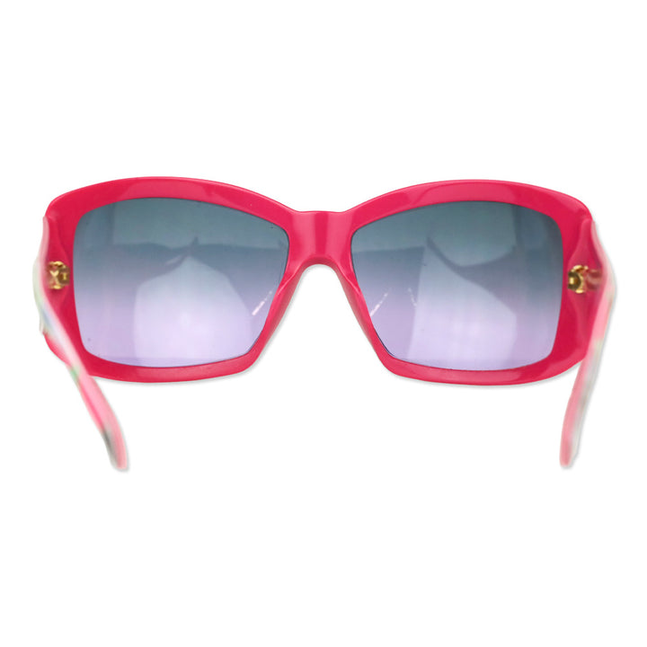 Versace Pink Multicolor Pattern Oversized Square Sunglasses