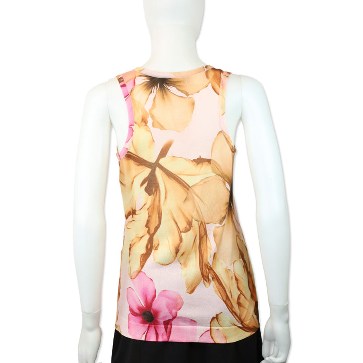 Versace Pink/Peach Floral Knit Tank Top