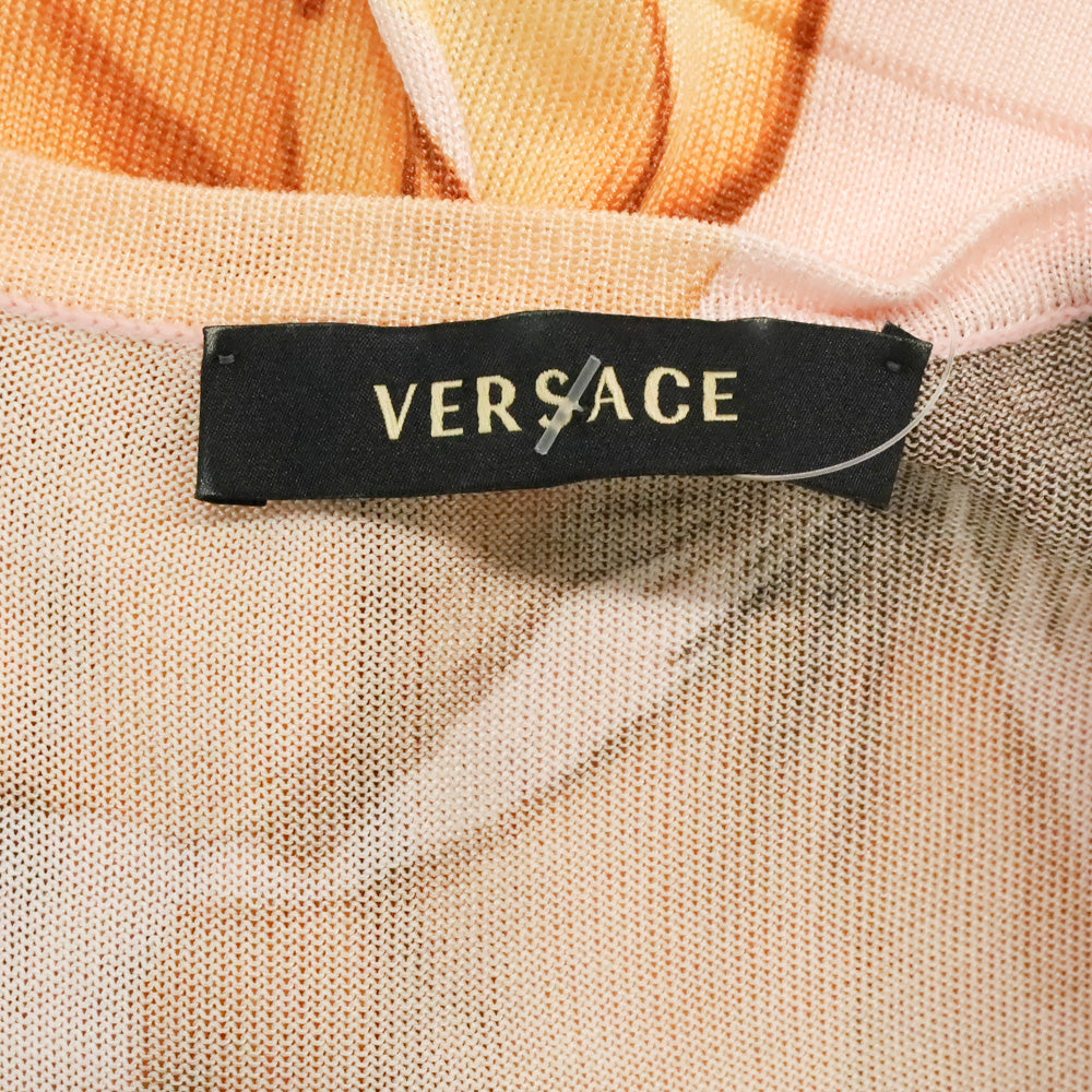 Versace Pink/Peach Floral Knit Tank Top