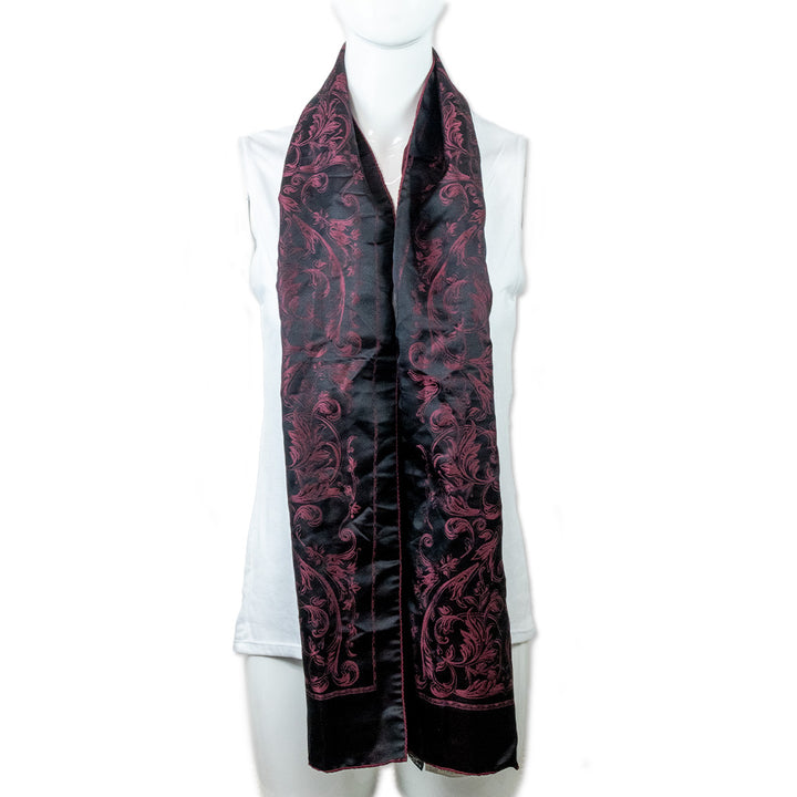 Versace Silk Purple and Black Printed Scarf