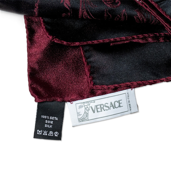 Versace Silk Purple and Black Printed Scarf