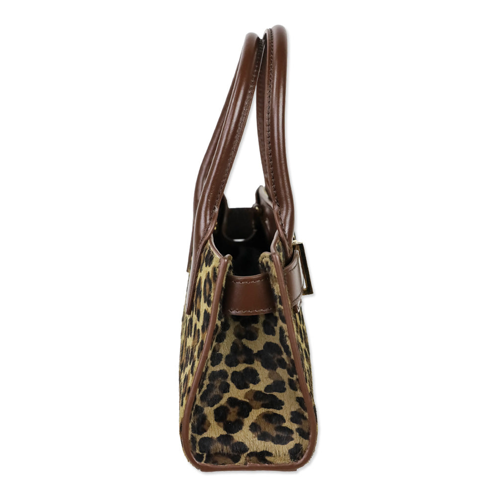Versace Small Medusa '95 Leopard Calf Hair Tote Bag