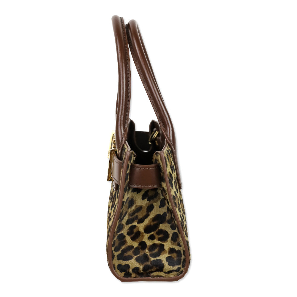 Versace Small Medusa '95 Leopard Calf Hair Tote Bag