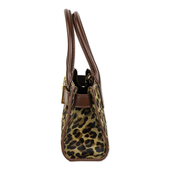 Versace Small Medusa '95 Leopard Calf Hair Tote Bag