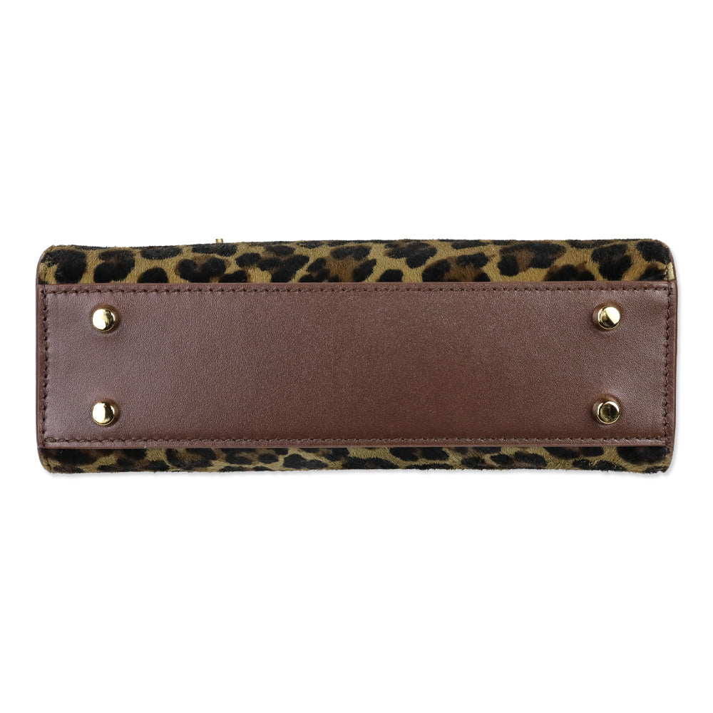 Versace Small Medusa '95 Leopard Calf Hair Tote Bag