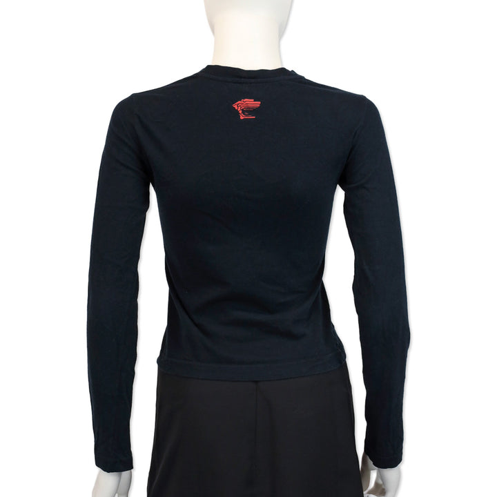 Versace Sport Logo Print Black L/S Top