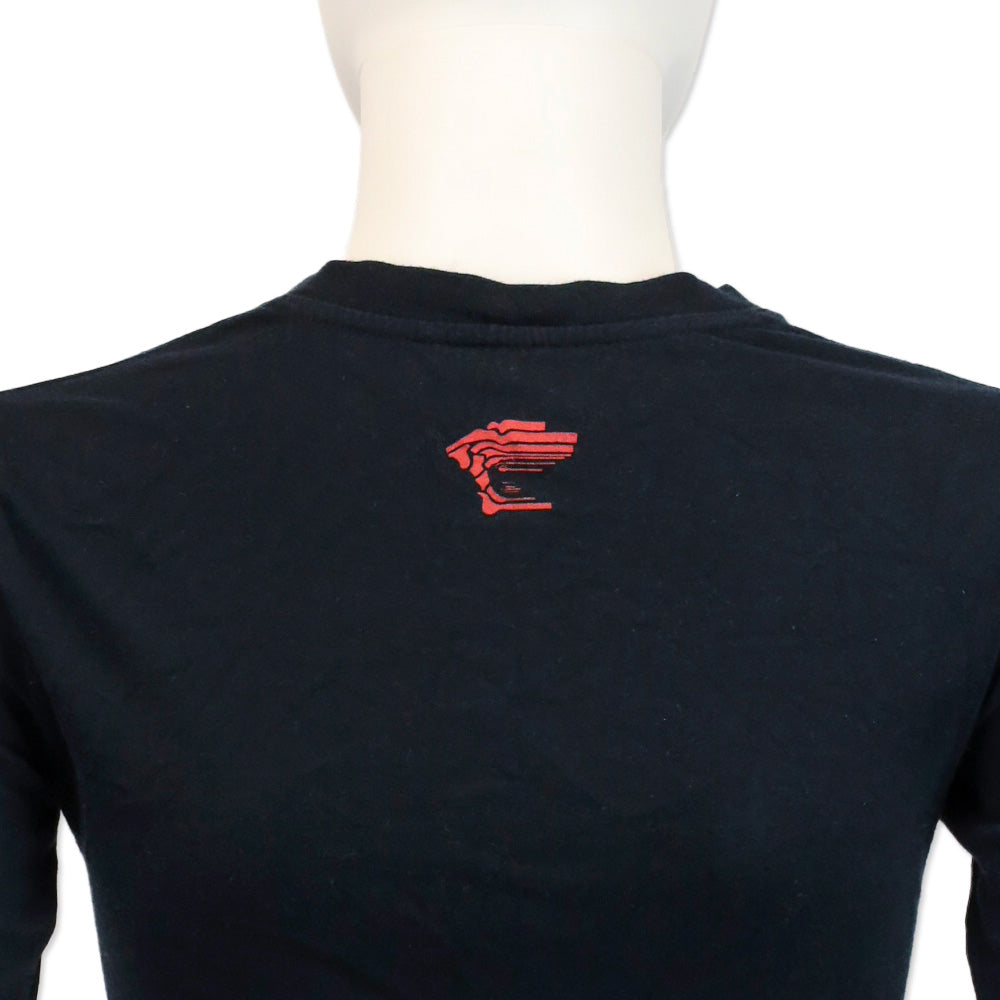 Versace Sport Logo Print Black L/S Top