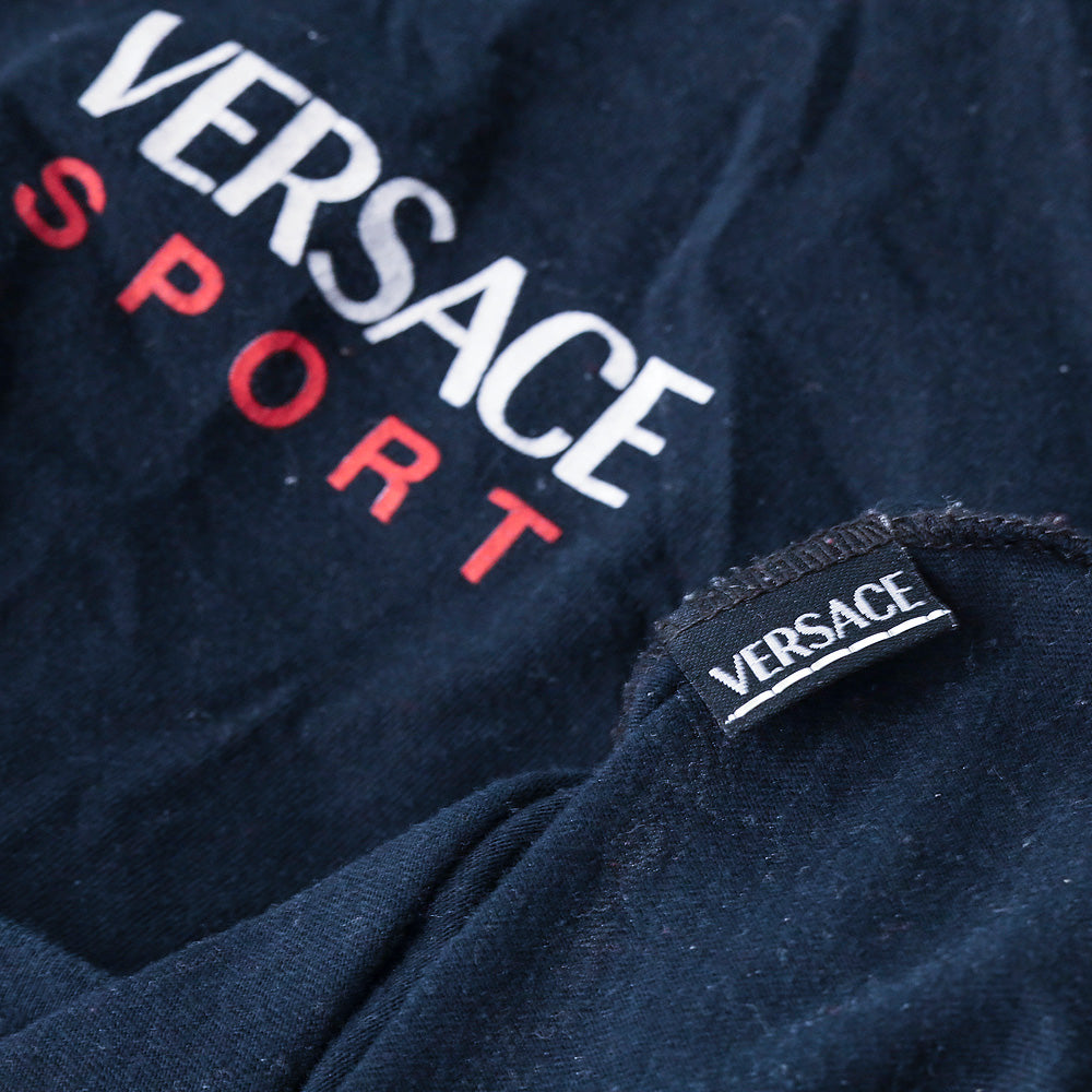 Versace Sport Logo Print Black L/S Top