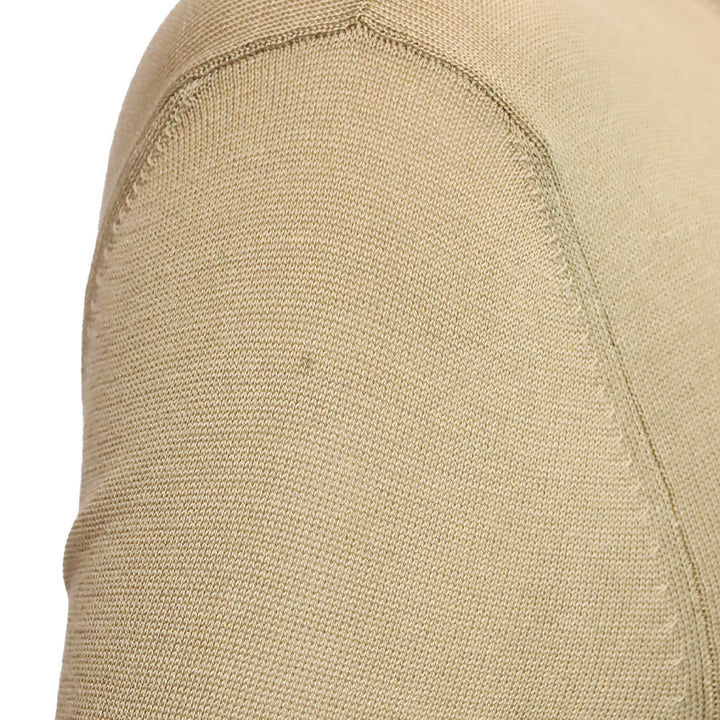 Versace Tan Silk Knit Purple Stripe Sweater