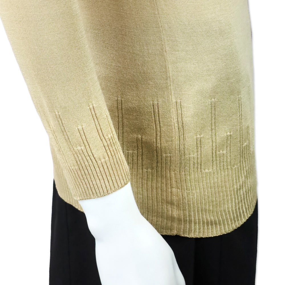 Versace Tan Silk Knit Purple Stripe Sweater
