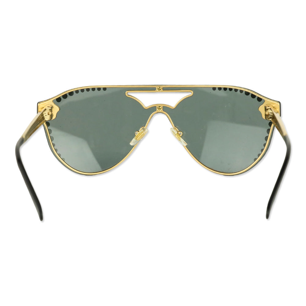 Versace VE2161B Glam Crystal Stud Rock Medusa Sunglasses