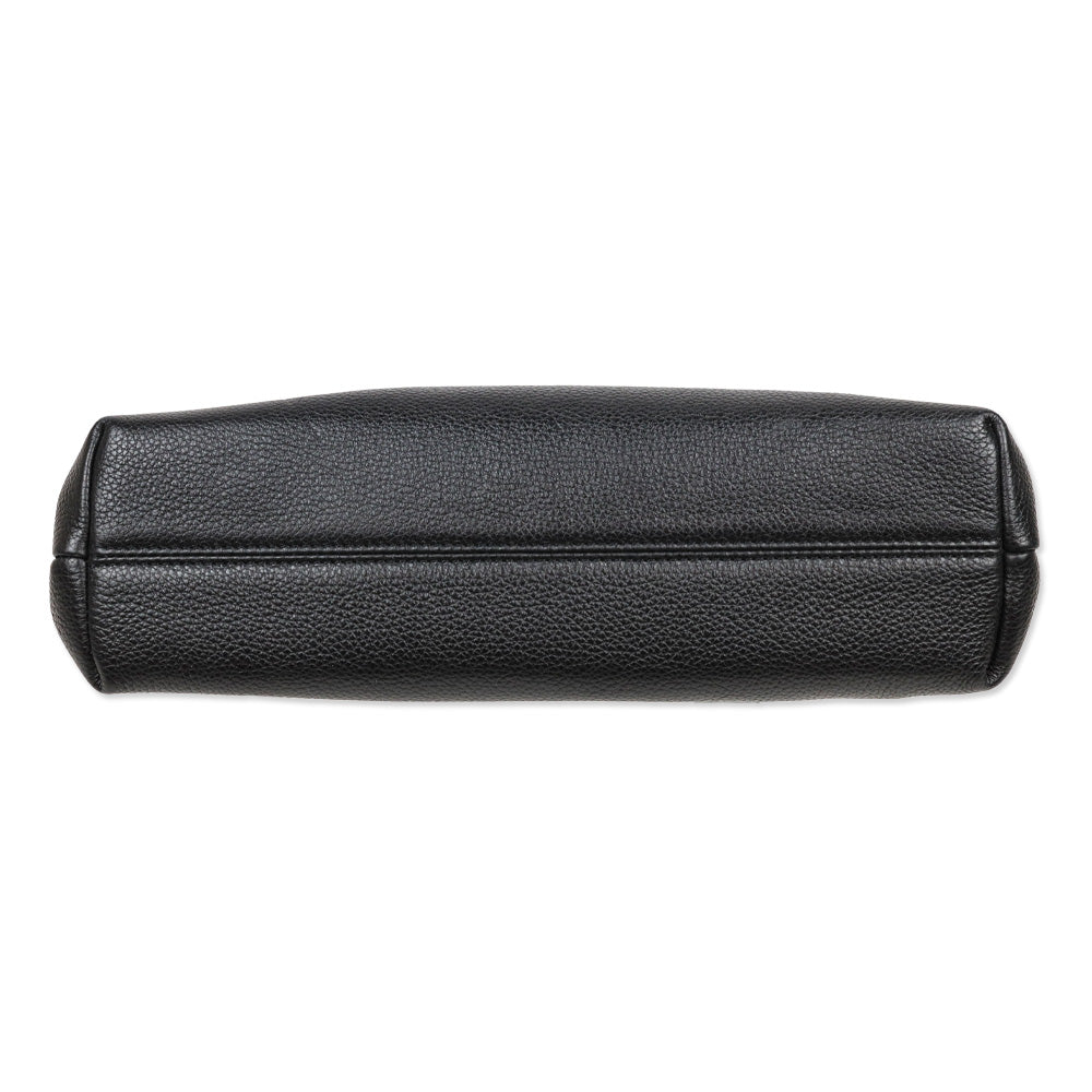 Versace Virtus Small Black Leather Hobo Bag