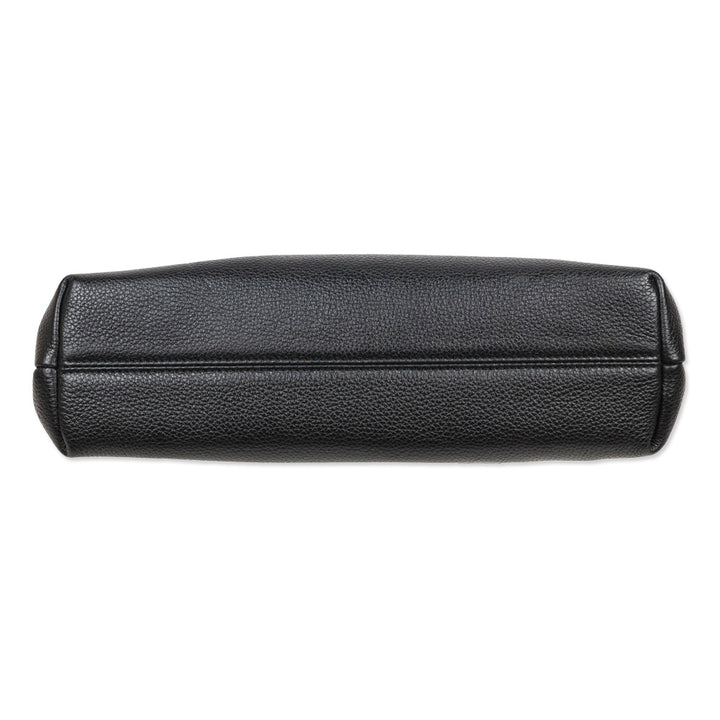 Versace Virtus Small Black Leather Hobo Bag