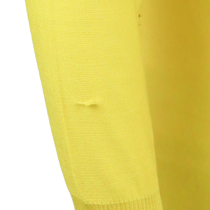 Versace Yellow Silk Knit Button-Front Cardigan