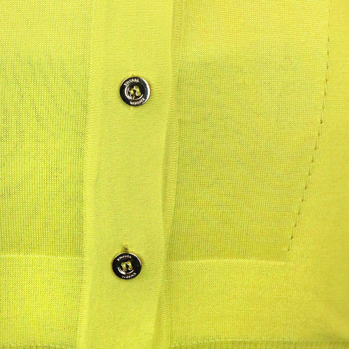 Versace Yellow Silk Knit Button-Front Cardigan