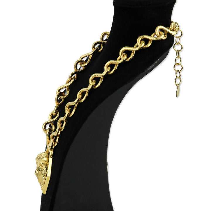 Versace x Haas Brothers 2013 Hexagonal Medusa Medallion Infinity Chain Pendant Necklace