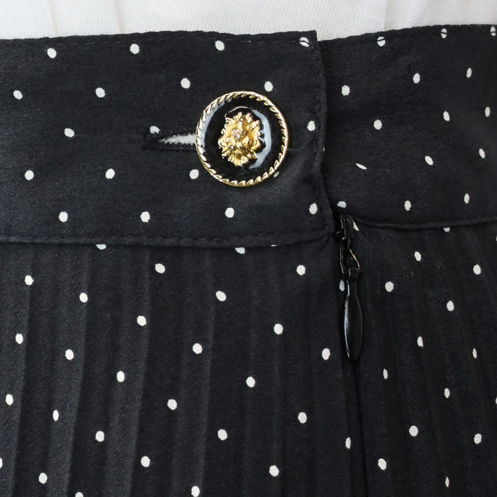 Versus Gianni Versace Black/White Polka Dot Pleated Tiered Midi Skirt