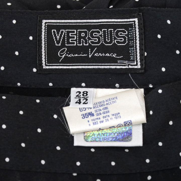 Versus Gianni Versace Black/White Polka Dot Pleated Tiered Midi Skirt