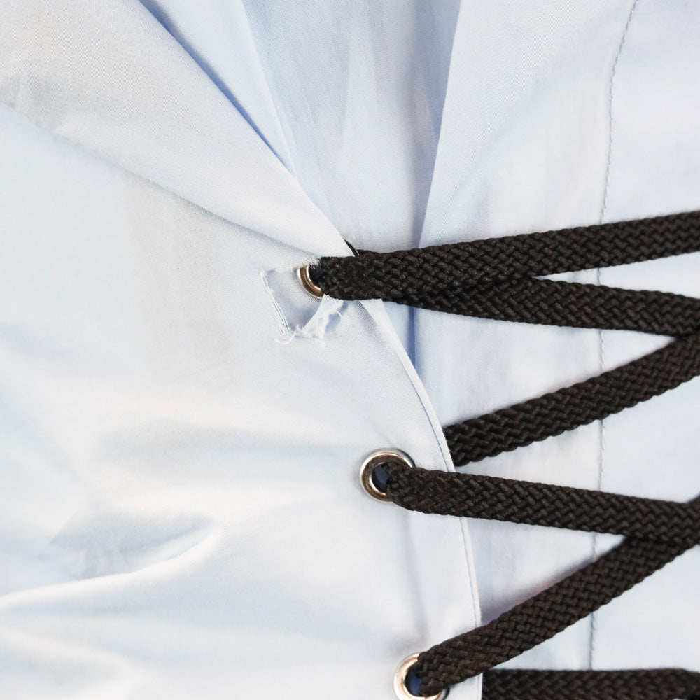 Versus Versace Light Blue Lacing Corset Shirtdress