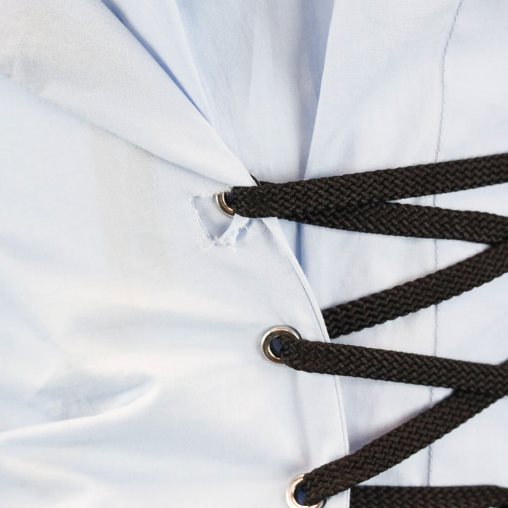 Versus Versace Light Blue Lacing Corset Shirtdress