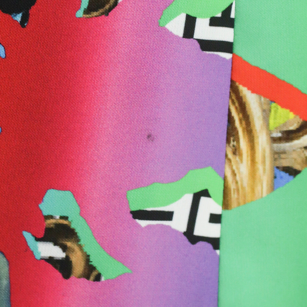 Versus Versace Rainbow Baroque Print Crepe Cap Sleeve Midi Dress