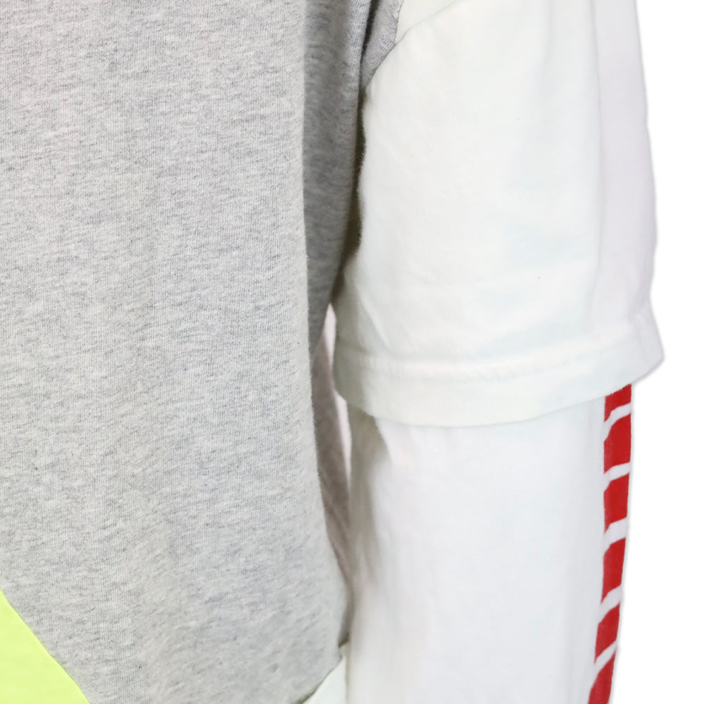 Vetements Grey White Panelled Printed Hoodie Dress
