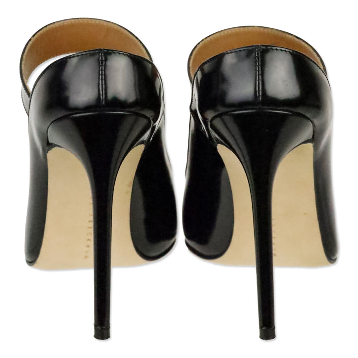 Victoria Beckham Black Gloassed Leather Solar Mary Jane Pumps