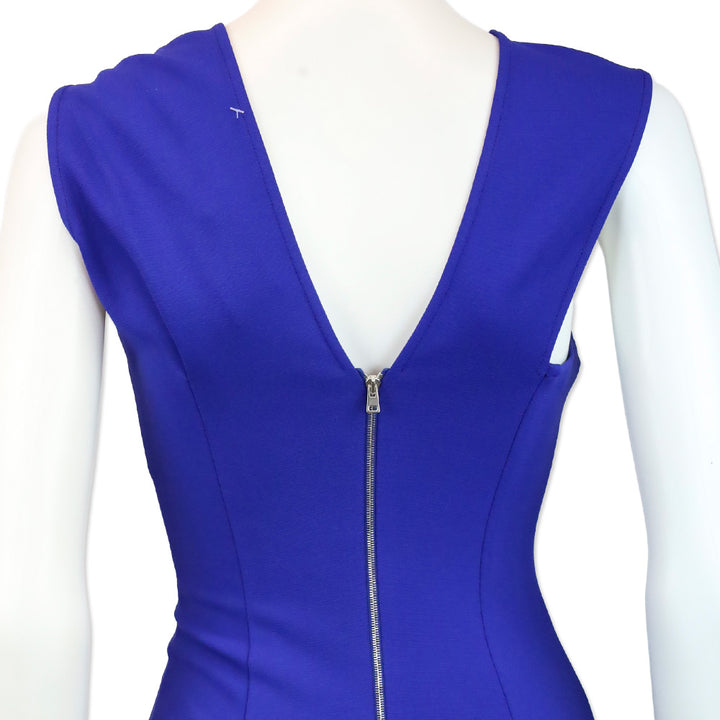 Victoria Beckham Cobalt Blue Bow Strap Bodycon Midi Dress