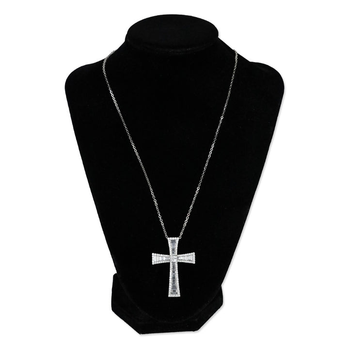 Vieri 14K White Gold Chain with Unbranded 18K White Gold & Diamond Cross Pendant