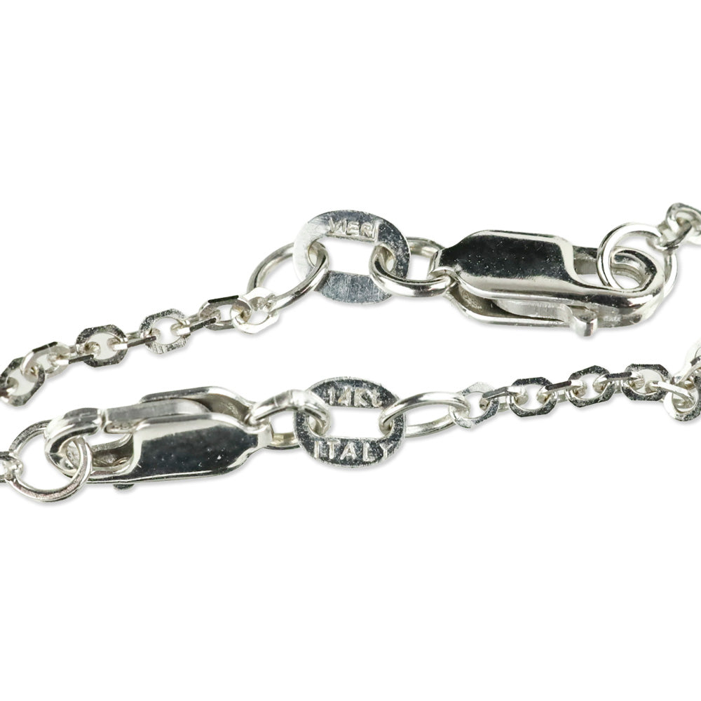 Vieri 14K White Gold Chain with Unbranded 18K White Gold & Diamond Cross Pendant