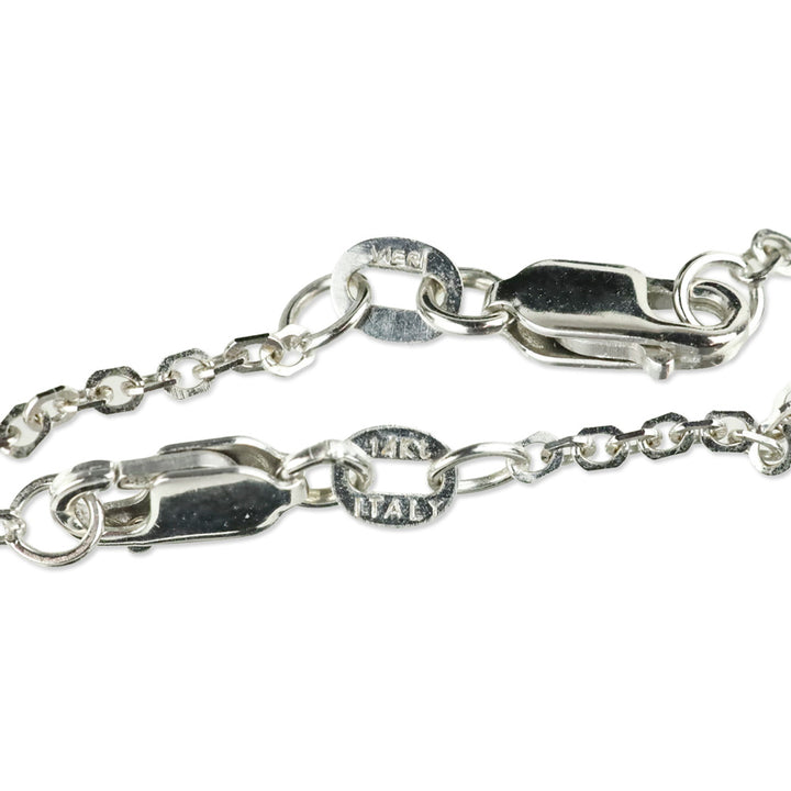 Vieri 14K White Gold Chain with Unbranded 18K White Gold & Diamond Cross Pendant