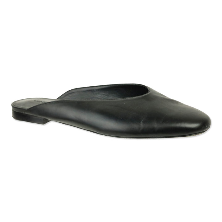 Vince Black Leather Levins Flat Mule