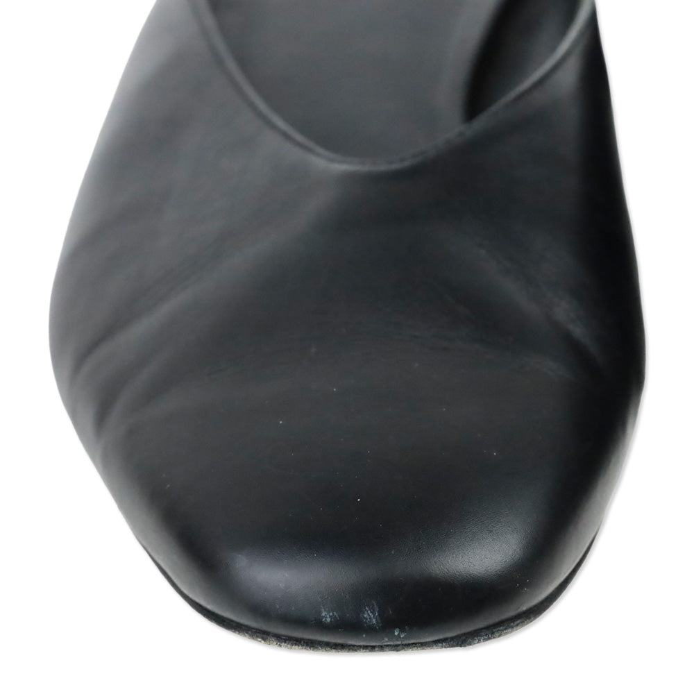 Vince Black Leather Levins Flat Mule