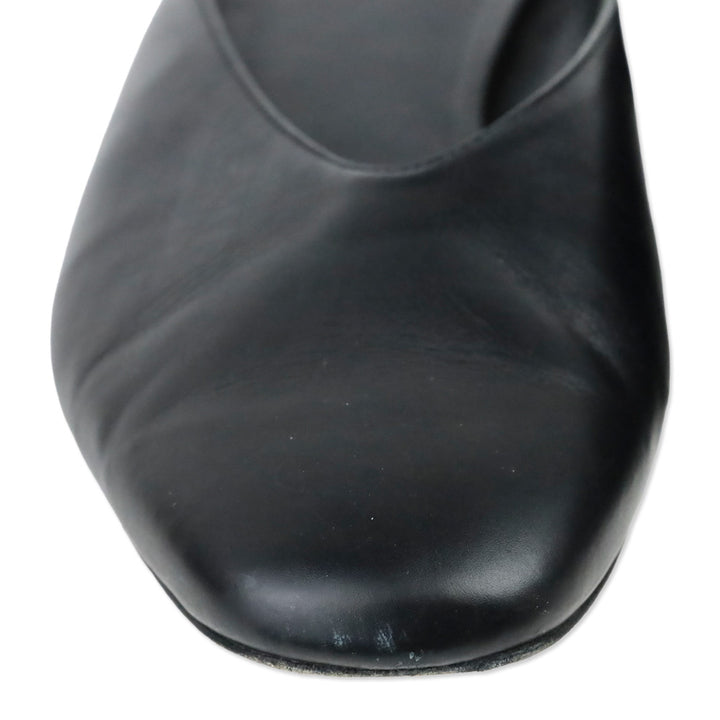 Vince Black Leather Levins Flat Mule