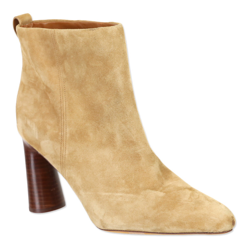 Vince Hillside Dark Amber Suede Heeled Ankle Boot
