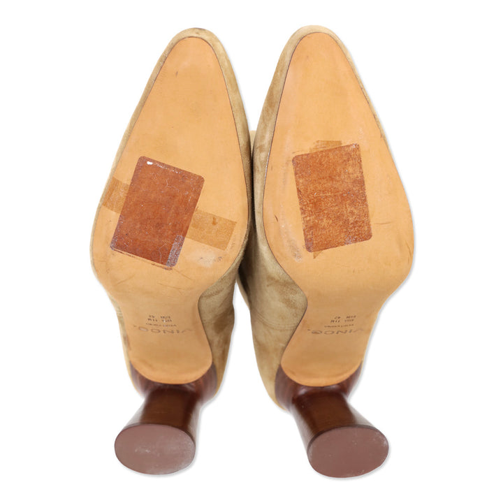 Vince Hillside Dark Amber Suede Heeled Ankle Boot