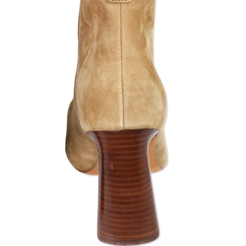 Vince Hillside Dark Amber Suede Heeled Ankle Boot